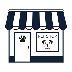 illustration of pet shop for pets isolated on white background