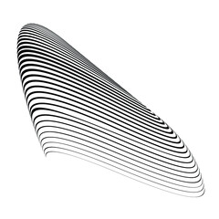 Abstract Vector Wave Stripes . Vertical Curved Lines .
