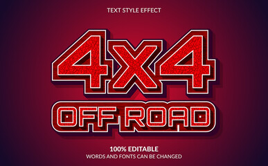 Editable text effect, Off Road Text Style