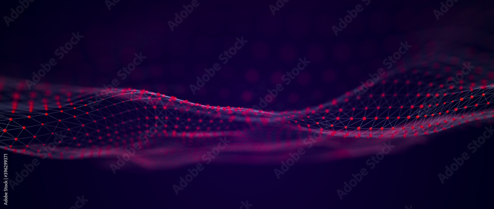 Poster Structural connection of information. Data transfer in network connection. Abstract data background. 3D rendering.