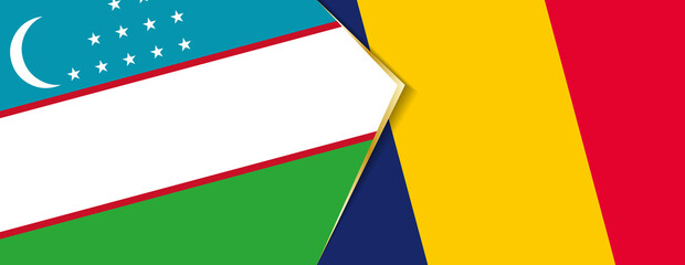 Uzbekistan and Chad flags, two vector flags.