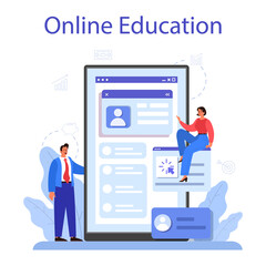 Online business online service or platform. People forming a business