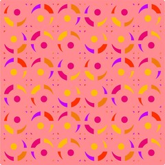 Beautiful of Colorful Circle, Repeated, Abstract, Illustrator Pattern Wallpaper. Image for Printing on Paper, Wallpaper or Background, Covers, Fabrics