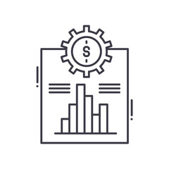 Goal planing icon, linear isolated illustration, thin line vector, web design sign, outline concept symbol with editable stroke on white background.