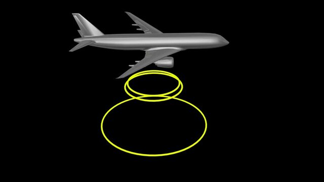 GPR Ground penetrating radar emits scan signals to detect object below surface , underground structures and  formations. 3d animation rendering