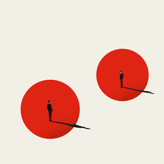 Business negotiation in masks in bubble vector concept. Social distancing, new normal in coronavirus pandemics.