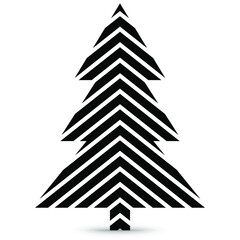 Obraz premium Christmas tree. Hand-drawn Christmas tree icon isolated on a white background. Illustration 