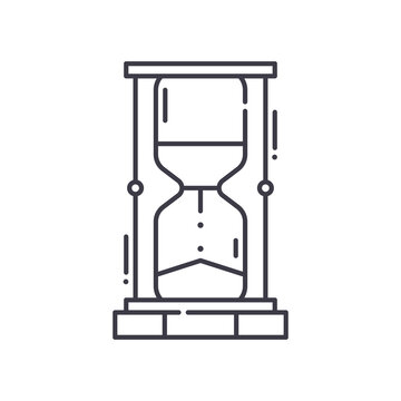 recommend clip art: Hourglass sandclock icon, linear isolated illustration, thin line vector, web design sign, outline concept symbol with editable stroke on white background.