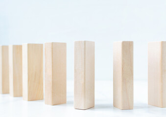 Business risk control concept on wooden blocks with copy space