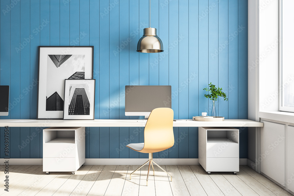 Poster Office with blank computer screen