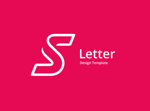 Letter S or number 5 logo icon design template elements