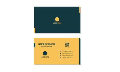 Elegant Template Luxury Business Card with Gold and Dark Green . Modern Creative Golden Business Card Vector Template. Vector Illustration. Stationery Design.