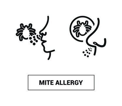 Vector image. Mite allergy icon.