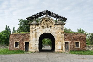 Fototapeta na wymiar The Gate of Carlo VI Kalemegdan, in kalemegdan fortress in Belgrade, built in 1736 in the honour of the tsar Carlo VI