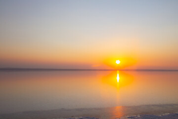 Turkey's second largest lake, sunset in salt lake