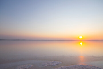 Turkey's second largest lake, sunset in salt lake