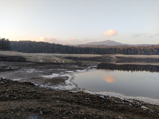 sunset over the lake