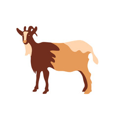 Goat silhouette made of multi-colored segments. Farm illustration.