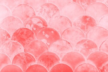 Fish scales japanese pattern. Abstract pink coral color background © kvitkanastroyu