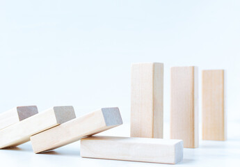 imbalance concept on wooden blocks with place for text