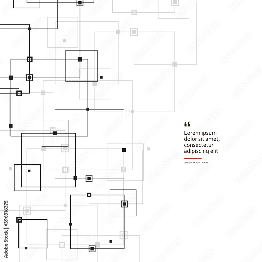 Poster Digital geometric abstraction with lines and dots