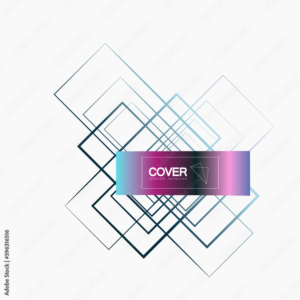Aufkleber modern abstract brochure template with squares lines. colorful geometric background, vector illustra