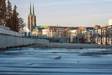 Old Church, river, bridge, landscape.