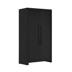 Black isolated wood wardrobe mat