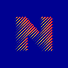 Colourful letter N line logo