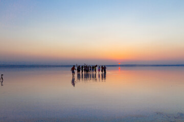 Turkey's second largest lake, sunset in salt lake
