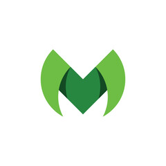green logotype m symbol letter vector design element