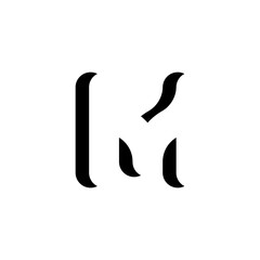 invisible letter m negative space logo icon vector