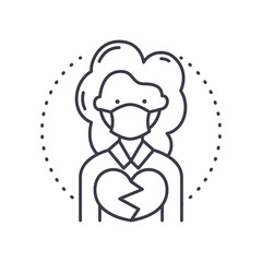 Illness icon, linear isolated illustration, thin line vector, web design sign, outline concept symbol with editable stroke on white background.