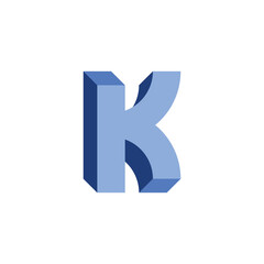 letter k 3d optical illusion icon vector