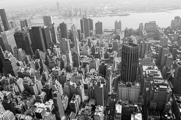 Vista de Manhattan en blanco y negro (Nueva York)