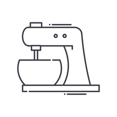 Home mixer icon, linear isolated illustration, thin line vector, web design sign, outline concept symbol with editable stroke on white background.