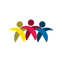 people friends team group teamwork logo vector