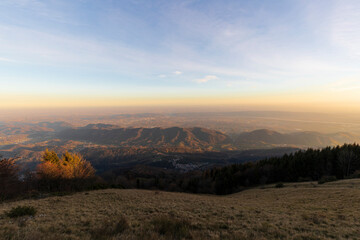View of the plain from Mount Cesen in Italy