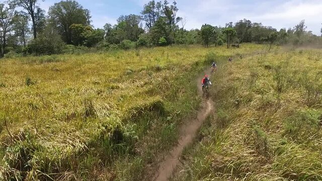 MTB riding on savanna around Mount Kawah Wurung