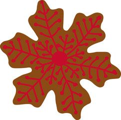 Christmas gingerbread, snowflake
Family vacation, home and gifts, the magic of Christmas. Realistic illustrations