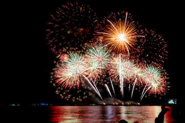 Fireworks light up the sky during the New Year festivities.