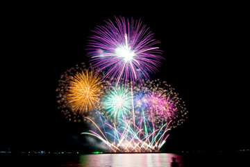 Fireworks light up the sky during the New Year festivities.