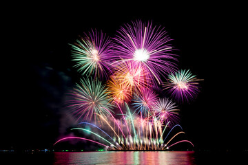 Fireworks light up the sky during the New Year festivities.