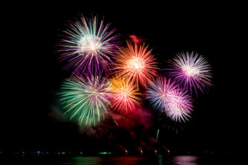 Fireworks light up the sky during the New Year festivities.