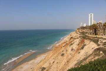 Fototapeta na wymiar The Coastline Of Netanya , Israel