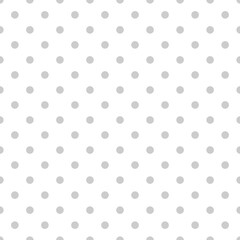Grey polka dots on white background retro seamless vector pattern or texture © ingalinder