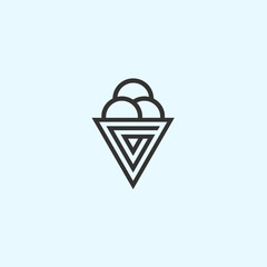 abstract g logo. ice cream icon