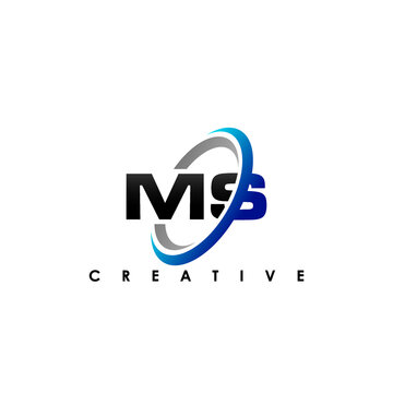 MS Letter Initial Logo Design Template Vector Illustration