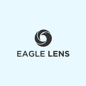 abstract lens logo. eagle icon