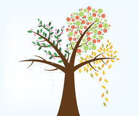 Season tree illustration